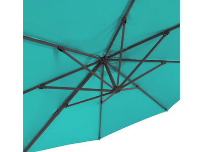 turquoise blue deluxe offset patio umbrella 500 Series detail image CorLiving#color_ppu-turquoise-blue