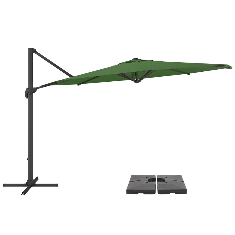 forest green deluxe offset patio umbrella with base 500 Series product image CorLiving