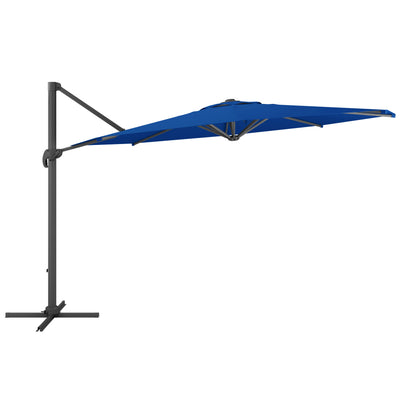 cobalt blue deluxe offset patio umbrella with base 500 Series product image CorLiving#color_ppu-cobalt-blue