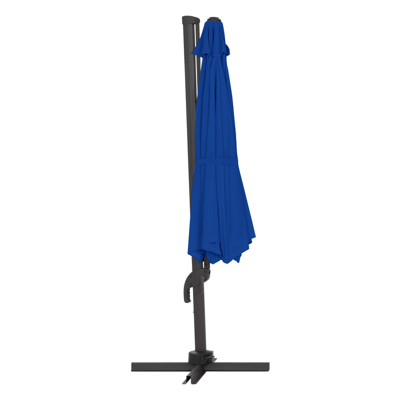 cobalt blue deluxe offset patio umbrella with base 500 Series product image CorLiving