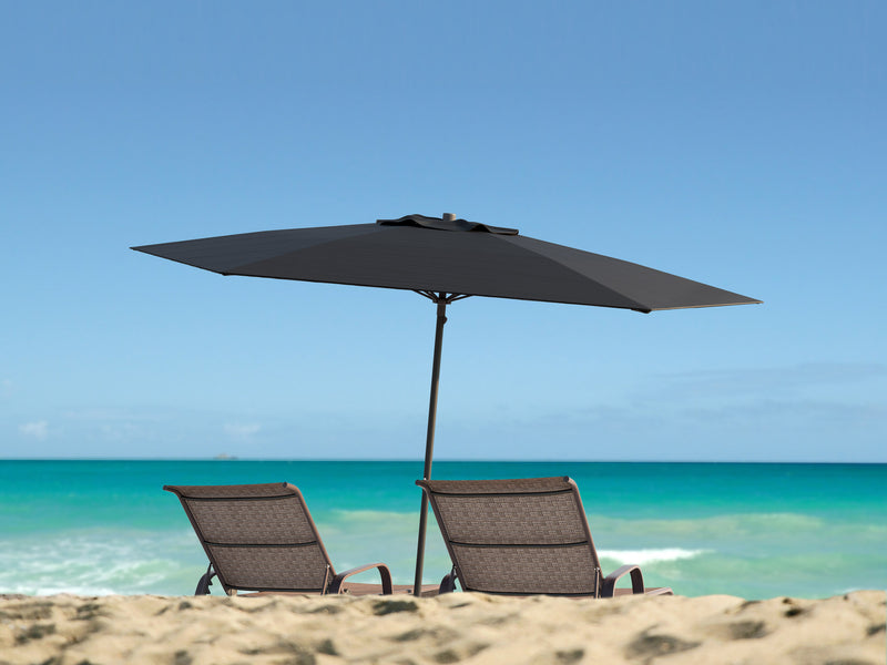 black beach umbrella 600 Series lifestyle scene CorLiving