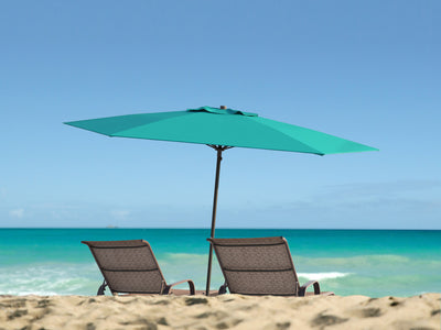 turquoise blue beach umbrella 600 Series lifestyle scene CorLiving#color_turquoise-blue