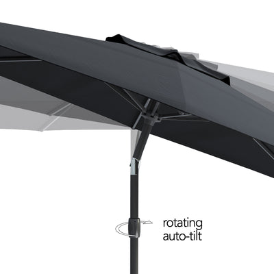 black large patio umbrella, tilting with base 700 Series detail image CorLiving#color_ppu-black