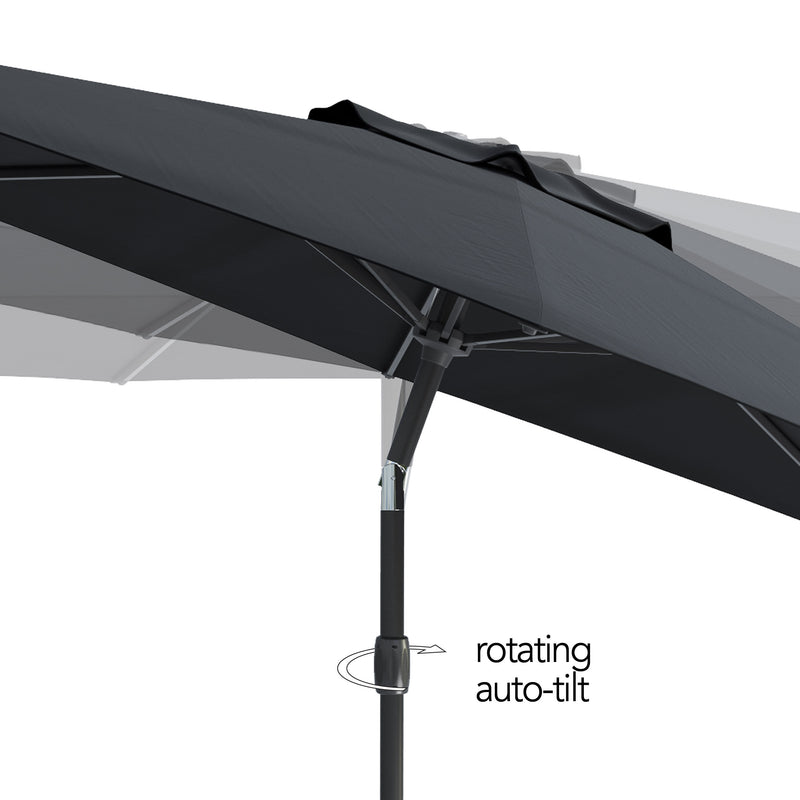 black large patio umbrella, tilting with base 700 Series detail image CorLiving