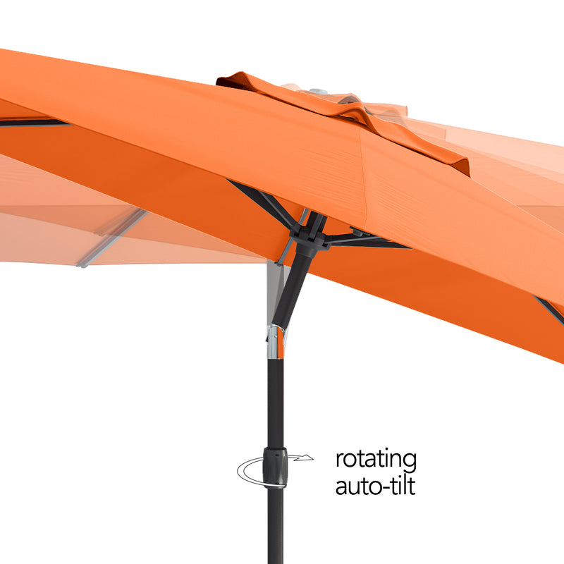 orange large patio umbrella, tilting with base 700 Series detail image CorLiving