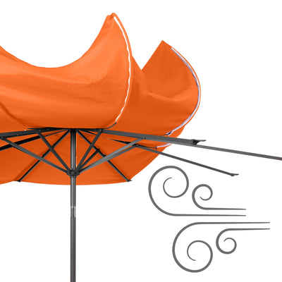 orange large patio umbrella, tilting with base 700 Series detail image CorLiving#color_ppu-orange