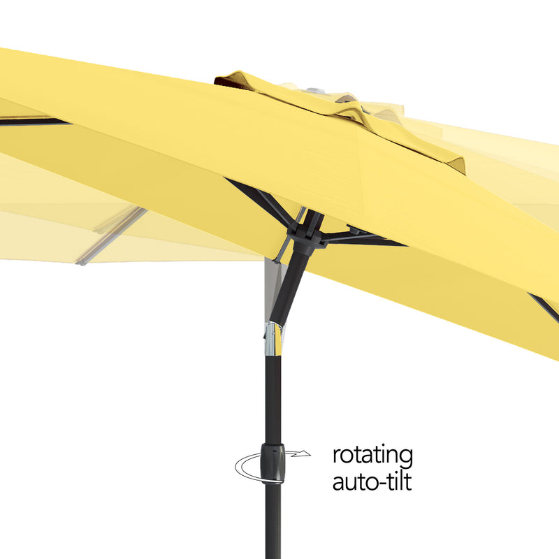 yellow large patio umbrella, tilting with base 700 Series detail image CorLiving