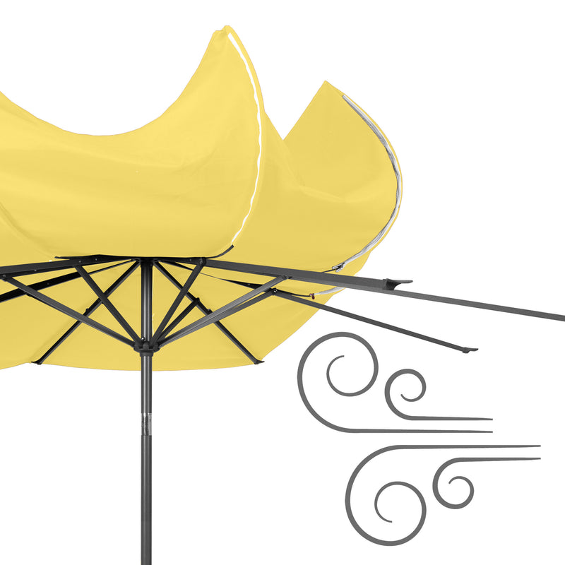 yellow large patio umbrella, tilting with base 700 Series detail image CorLiving