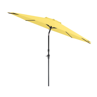 yellow large patio umbrella, tilting with base 700 Series product image CorLiving#color_ppu-yellow