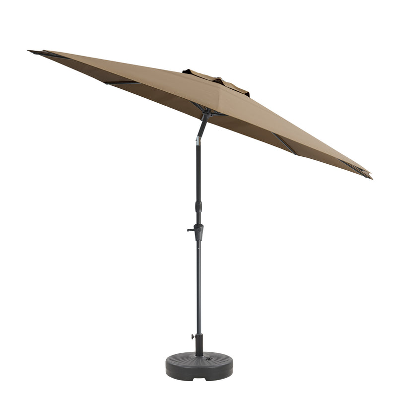 brown large patio umbrella, tilting with base 700 Series product image CorLiving