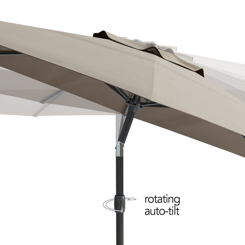 grey large patio umbrella, tilting with base 700 Series detail image CorLiving