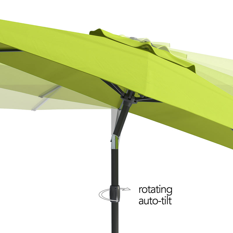 lime green large patio umbrella, tilting with base 700 Series detail image CorLiving
