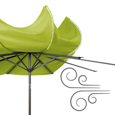 lime green large patio umbrella, tilting with base 700 Series detail image CorLiving#color_ppu-lime-green