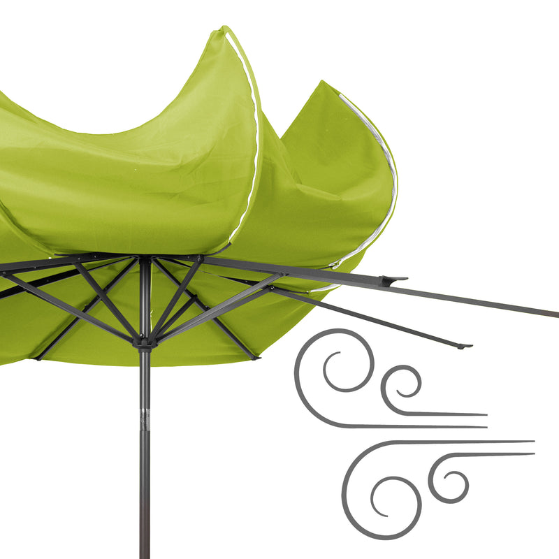 lime green large patio umbrella, tilting with base 700 Series detail image CorLiving