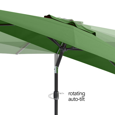 forest green large patio umbrella, tilting with base 700 Series detail image CorLiving#color_ppu-forest-green