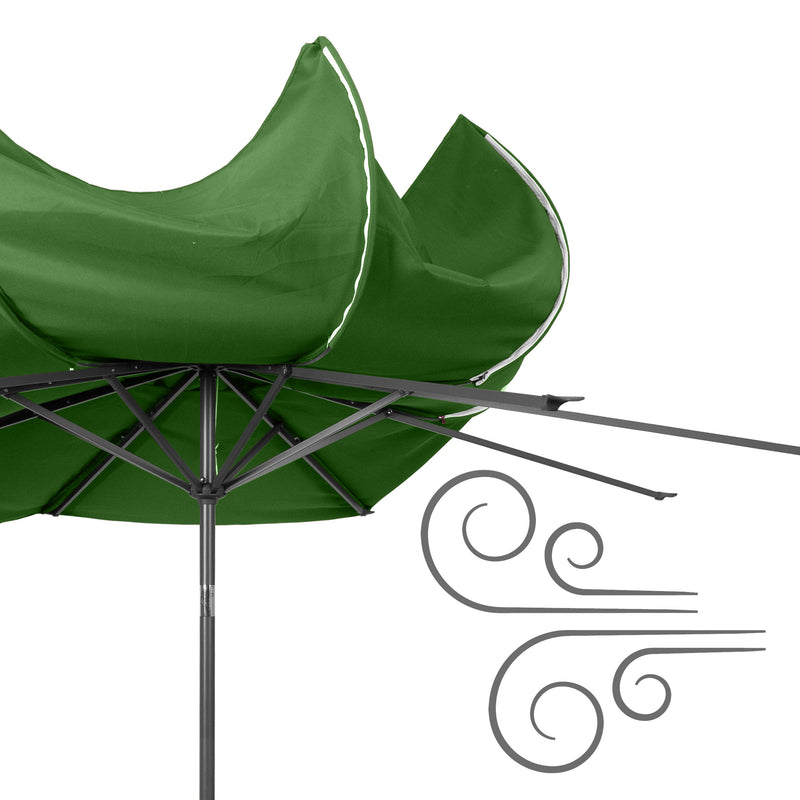 forest green large patio umbrella, tilting with base 700 Series detail image CorLiving