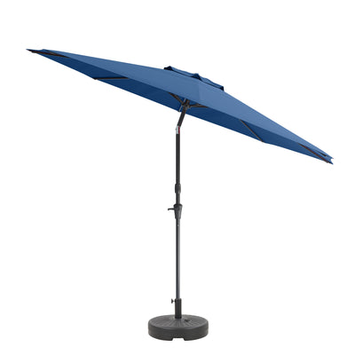 cobalt blue large patio umbrella, tilting with base 700 Series product image CorLiving#color_ppu-cobalt-blue