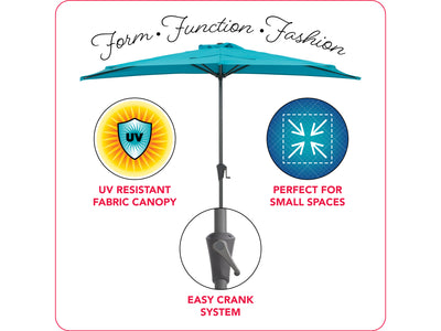turquoise blue half umbrella Versa collection infographic CorLiving#color_turquoise-blue