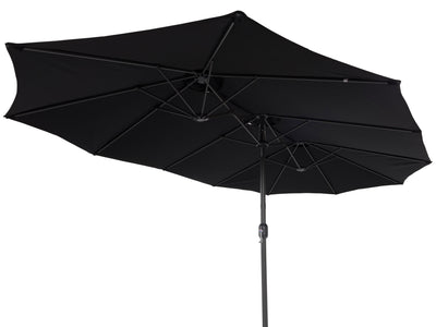 black double patio umbrella, 15ft Bertha collection detail image CorLiving#color_black