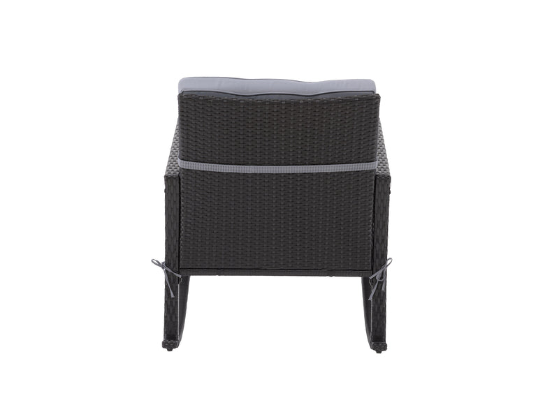 black and ash grey Wicker Outdoor Rocking Chair Parksville Collection product image by CorLiving
