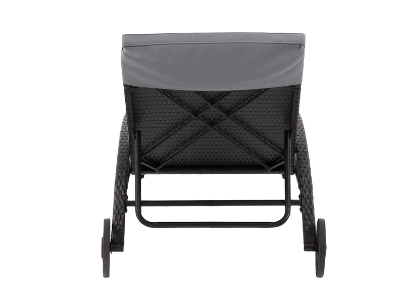 black and ash grey Outdoor Wicker Lounge Chair Parksville Collection product image by CorLiving