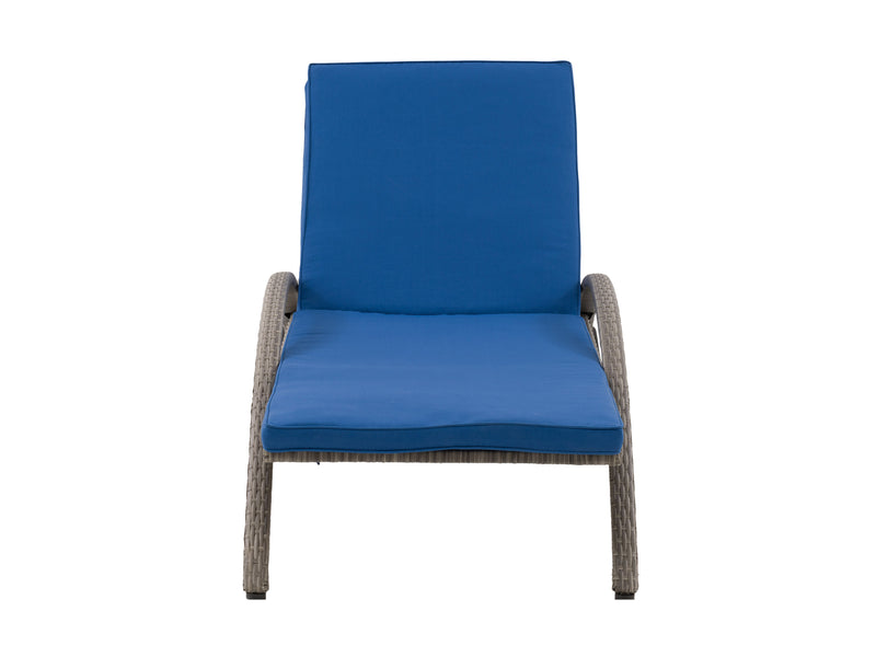 blended grey and oxford blue Outdoor Wicker Lounge Chair Parksville Collection product image by CorLiving