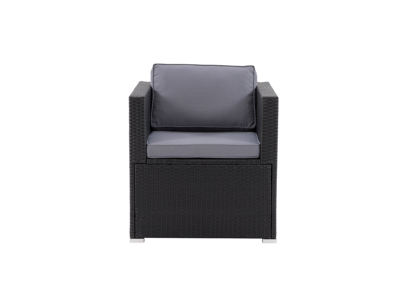 black and ash grey Wicker Armchair Parksville Collection product image by CorLiving