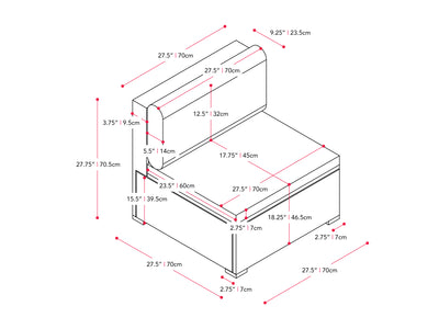 black and ash grey Wicker Patio Chair Parksville Collection measurements diagram by CorLiving#color_black-and-ash-grey