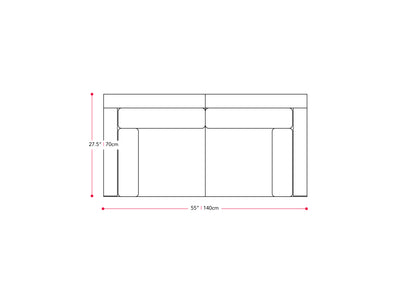 black and ash grey Outdoor Loveseat, 2pc Parksville Collection measurements diagram by CorLiving#color_black-and-ash-grey