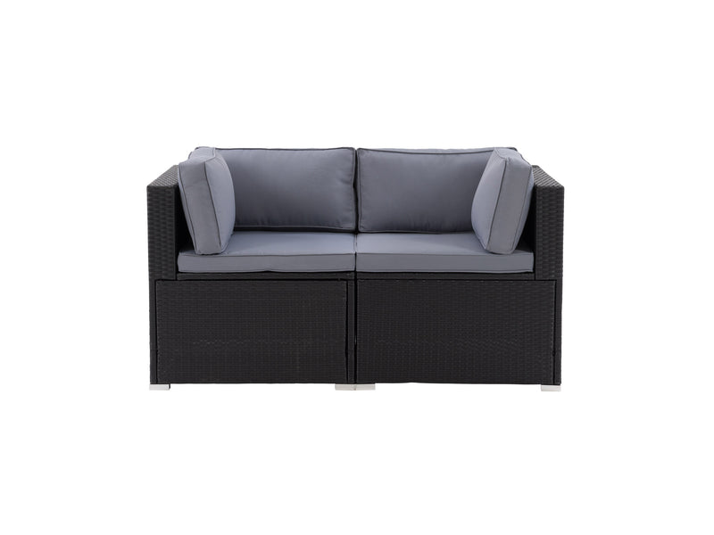 black and ash grey Outdoor Loveseat, 2pc Parksville Collection product image by CorLiving