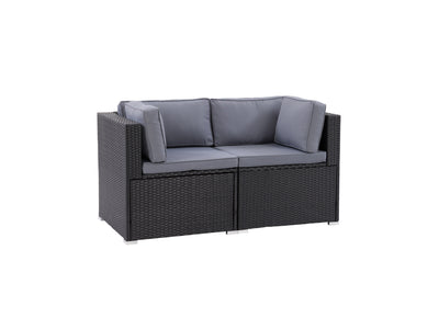 black and ash grey Outdoor Loveseat, 2pc Parksville Collection product image by CorLiving#color_black-and-ash-grey