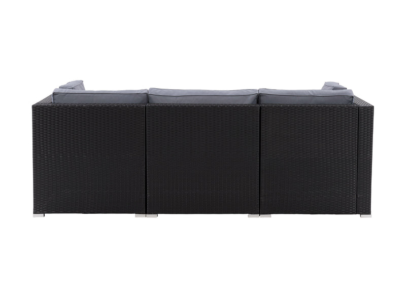 black and ash grey Outdoor Wicker Sofa, 3pc Parksville Collection product image by CorLiving