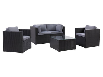 black and ash grey Outdoor Sofa Set, 5pc Parksville Collection product image by CorLiving#color_black-and-ash-grey