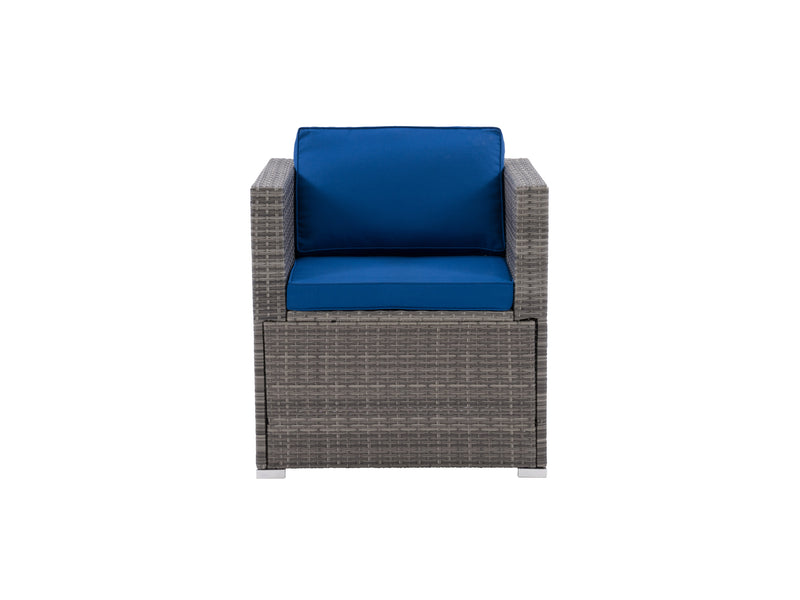 blended grey and oxford blue Wicker Armchair Parksville Collection product image by CorLiving