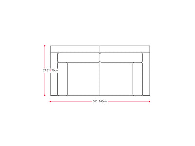 blended grey weave and oxford blue Outdoor Loveseat, 2pc Parksville Collection measurements diagram by CorLiving#color_blended-grey-weave-and-oxford-blue