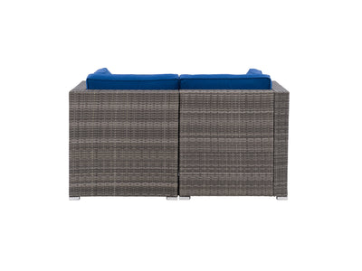 blended grey weave and oxford blue Outdoor Loveseat, 2pc Parksville Collection product image by CorLiving#color_blended-grey-weave-and-oxford-blue