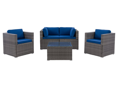 blended grey weave and oxford blue Outdoor Sofa Set, 5pc Parksville Collection product image by CorLiving#color_blended-grey-weave-and-oxford-blue
