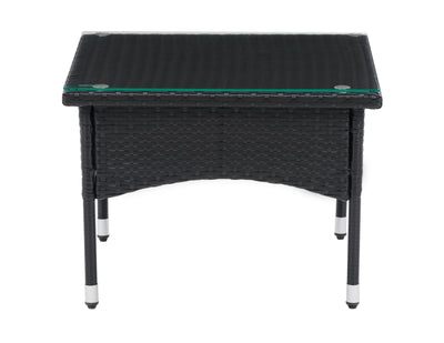black weave Outdoor Wicker Side Table Parksville Collection product image by CorLiving#color_textured-black-weave