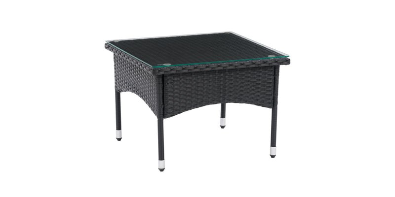 black weave Outdoor Wicker Side Table Parksville Collection product image by CorLiving