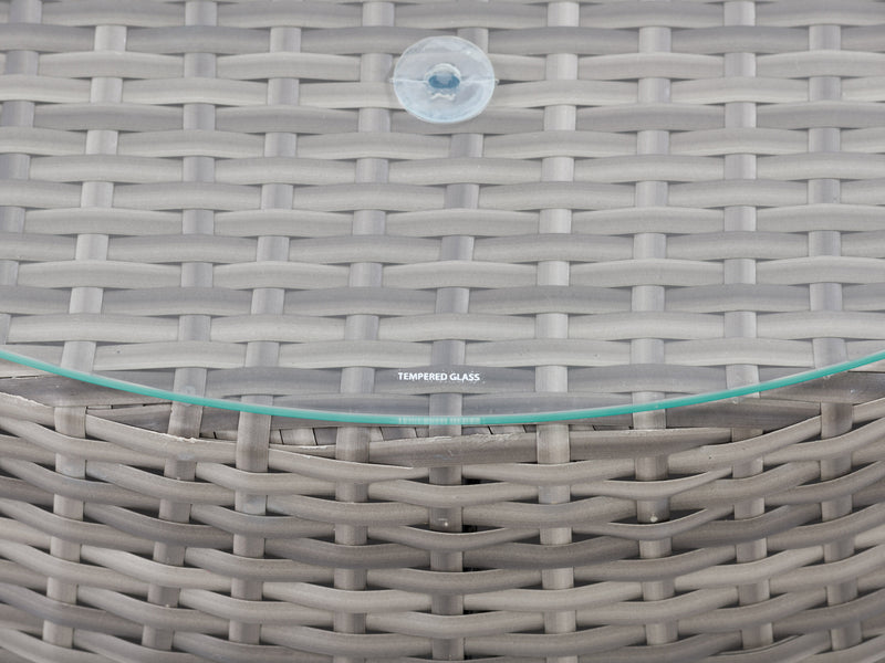 blended grey and oxford blue Circular Outdoor Seating, 5pc Parksville Collection detail image by CorLiving