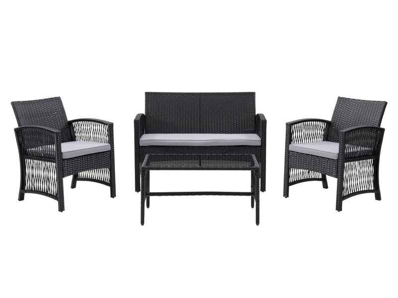 black and grey 4pc Patio Set Parksville Collection product image by CorLiving