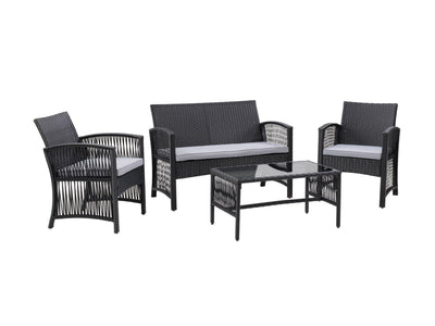 black and grey 4pc Patio Set Parksville Collection product image by CorLiving#color_black-and-grey