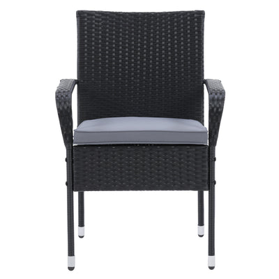 black Stackable Patio Chairs, Set of 2 Parksville Collection product image by CorLiving #color_black