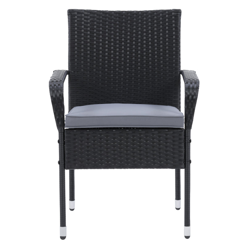 black Stackable Patio Chairs, Set of 2 Parksville Collection product image by CorLiving 