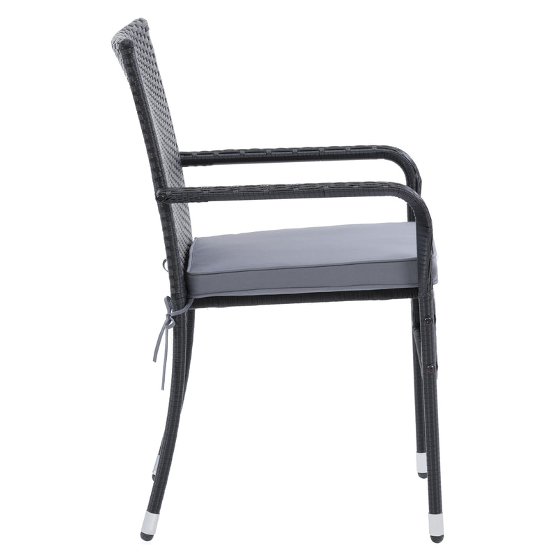black Stackable Patio Chairs, Set of 2 Parksville Collection product image by CorLiving 