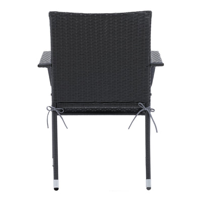 black Stackable Patio Chairs, Set of 2 Parksville Collection product image by CorLiving #color_black