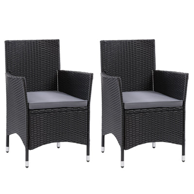 black and grey Wicker Armchair, Set of 2 Parksville Collection product image by CorLiving#color_black-and-grey