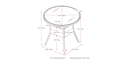 Black and white bistro patio table with round top, sturdy metal frame, and intricate geometric design. Ideal for outdoor dining and garden settings.
