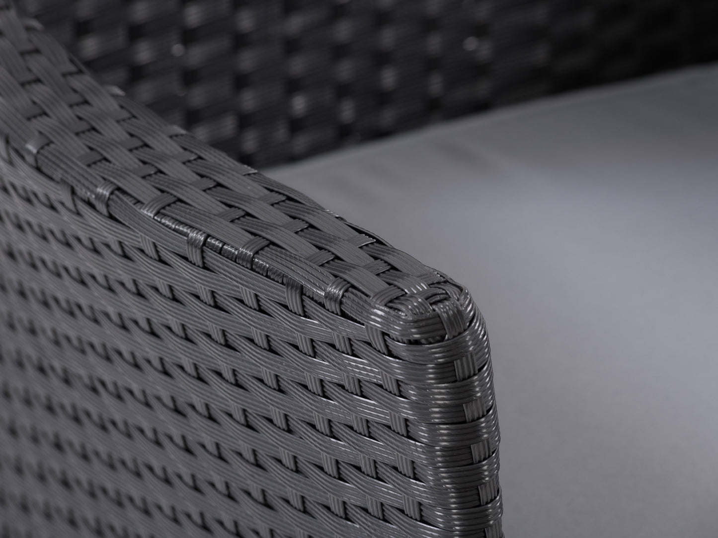 Modern 3-piece patio bistro set with a round glass-top table and two cushioned wicker chairs in beige and brown, featuring durable steel frames and weather-resistant materials ideal for outdoor dining.