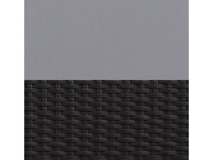 Modern 3-piece patio bistro set with a round glass-top table and two cushioned wicker chairs in beige and brown, featuring durable steel frames and weather-resistant materials ideal for outdoor dining.